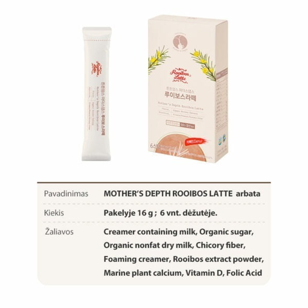 tntn mom's Rooibos Latte arbata su folio rūgštimi ir vitaminu D besilaukiančioms mamoms