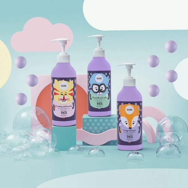 YOPE Natural shower gel for children, 400ml.