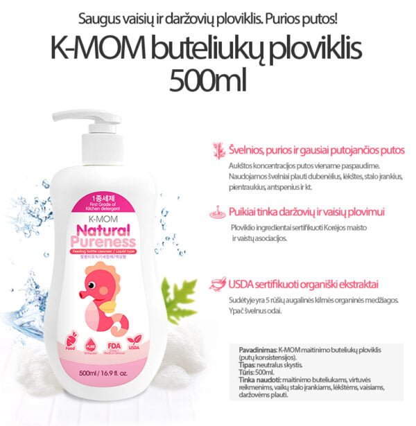 K-MOM food bottle, fruit and vegetable detergent (foam consistency)