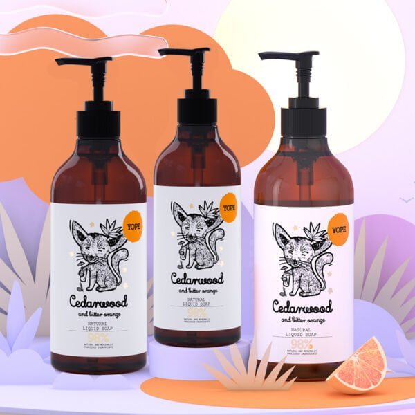 YOPE Natural Liquid Soap Cedarwood and Bitter Orange