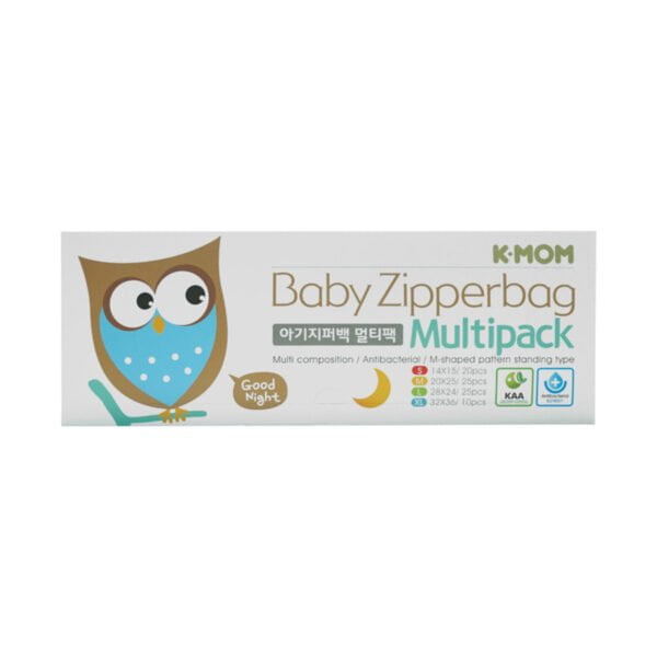  K-MOM Antibacterial, Reusable Zipper Bags (multipack)