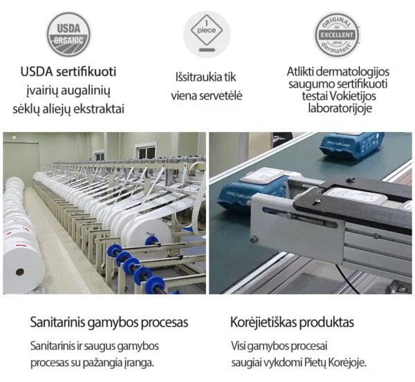 K-MOM organiškos drėgnos servetėlės "Panda" (70 vnt.)