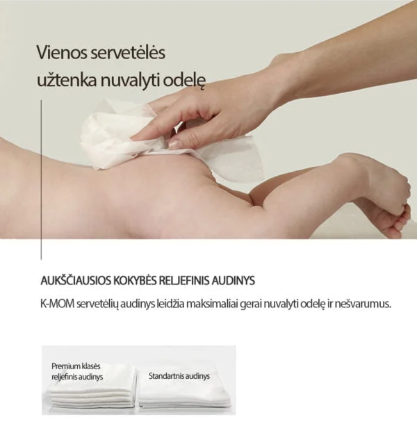 K-MOM organiškos drėgnos servetėlės "Panda" (70 vnt.)