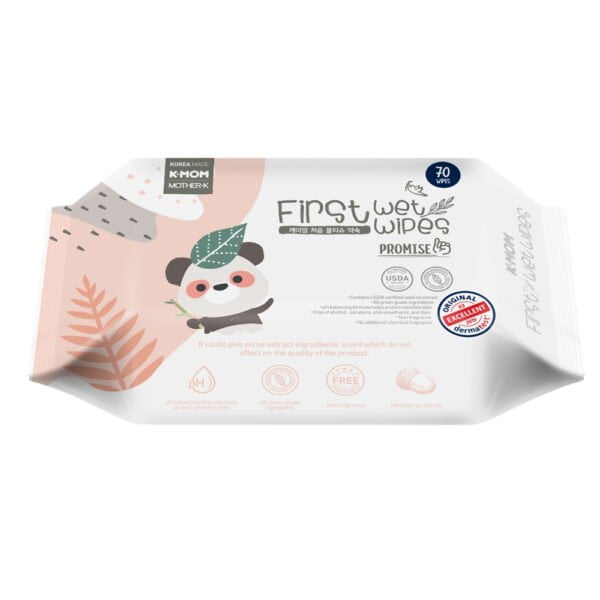 K-MOM Organic Wet Wipes "Panda" (70 pcs.)