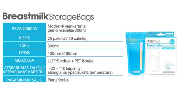 Mother-K  mother's Milk storage bags 200 ml. (60 PCs.)