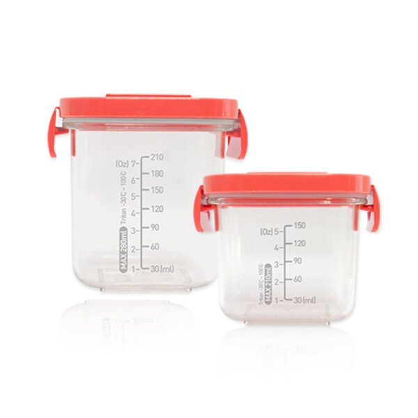 Mother-K Tritan Food Storage Container (square | orange | 2 pcs.)