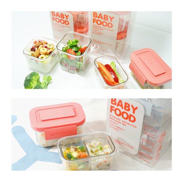 Mother-K Tritan Food Storage Container (square | orange | 2 pcs.)