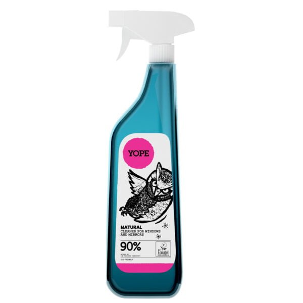 YOPE natural cleaner for windows and mirrors 750 ml.