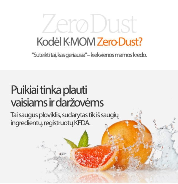 K-MOM "Zero Dust" Detergent for Baby Bottles, Fruits & Vegetables