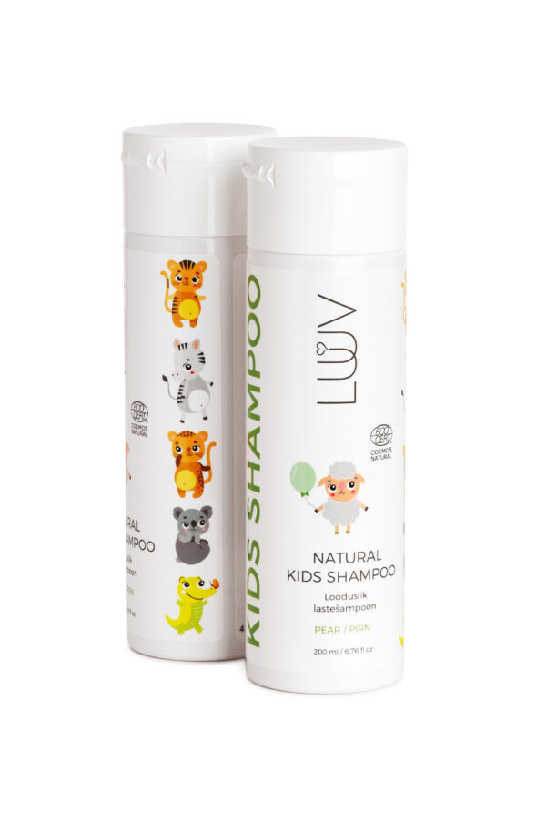 Specialus pasiūlymas! LUUV Natural šampūnas vaikams, LUUV Vonios putos - DOVANA Mother-K "Pucoco" kempinės