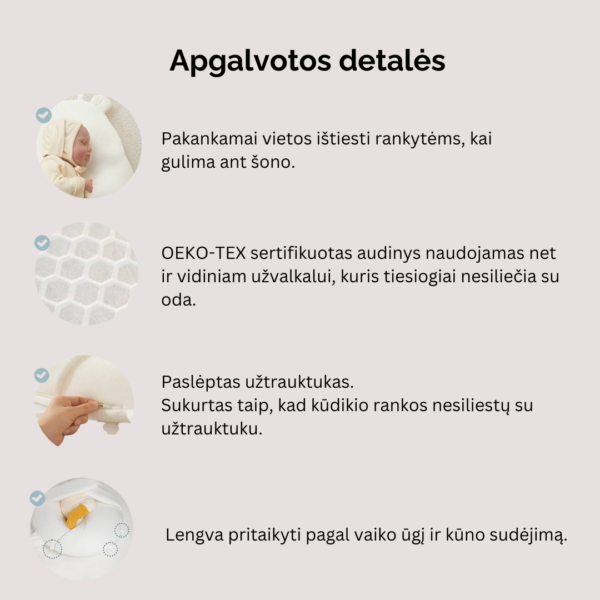 Mother-K CocoReve ergonominė pagalvė-gultukas kūdikiams, nuo gimimo