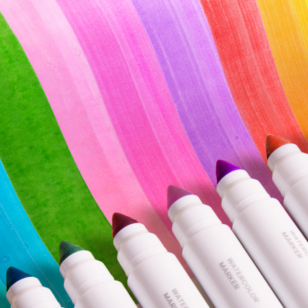 Jarmelo Washable markers with round tip, 12 colours, from 3 years (Kopija)