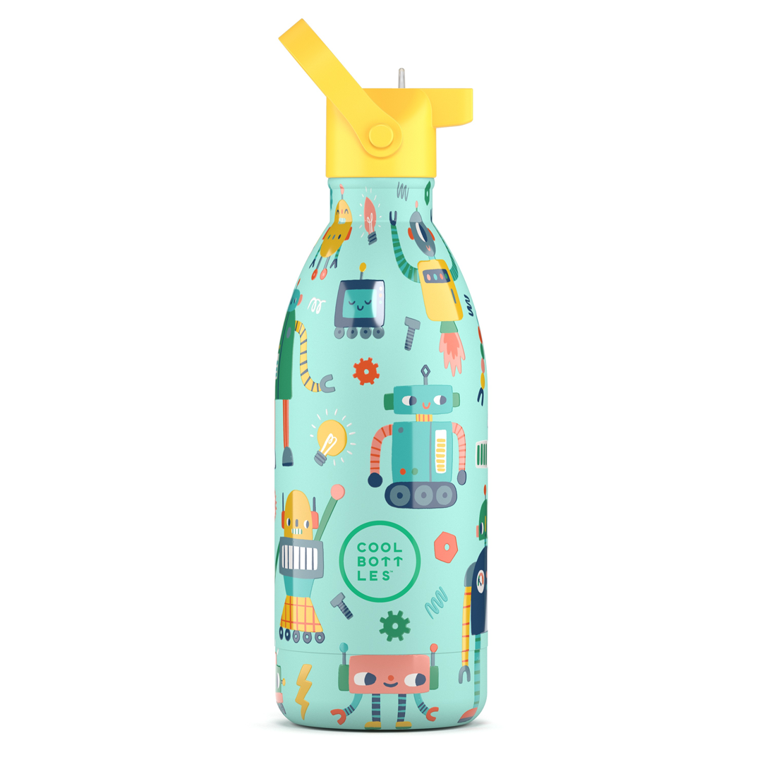 Cool Bottles Vaikiška nerūdijančio plieno gertuvė Short Circuit (su mini broku),500 ml 1 Cool Bottles Vaikiška nerūdijančio plieno gertuvė Short Circuit (su mini broku),500 ml