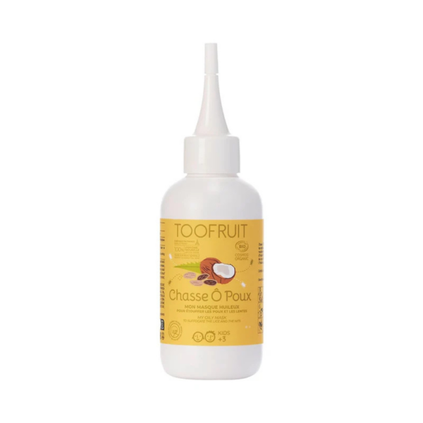 TOOFRUIT Aliejinė kaukė plaukams nuo utėlių "Chasse Ô Poux", nuo 3 metų, 125 ml.