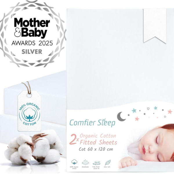 Comfier Sleep medvilninės paklodės su guma, įvairių dydžių