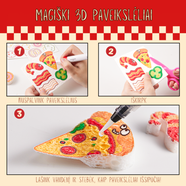 Jarmelo 3D kūrybinis rinkinys "Magiška pica", nuo 4 metų