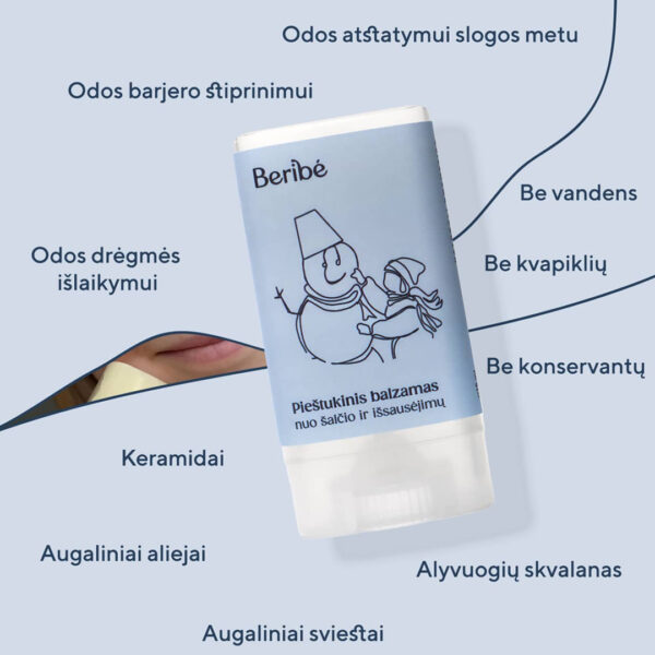 Beribė Pieštukinis balzamas nuo šalčio ir išsausėjimų, 15 ml.