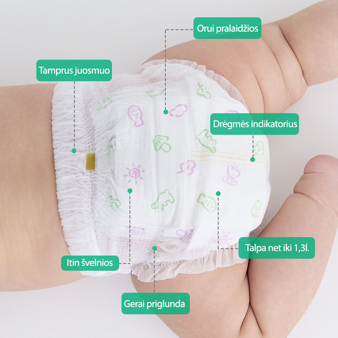 K-MOM Comfort Fit Diaper Pants Size L (9-14 kg), 34 pcs