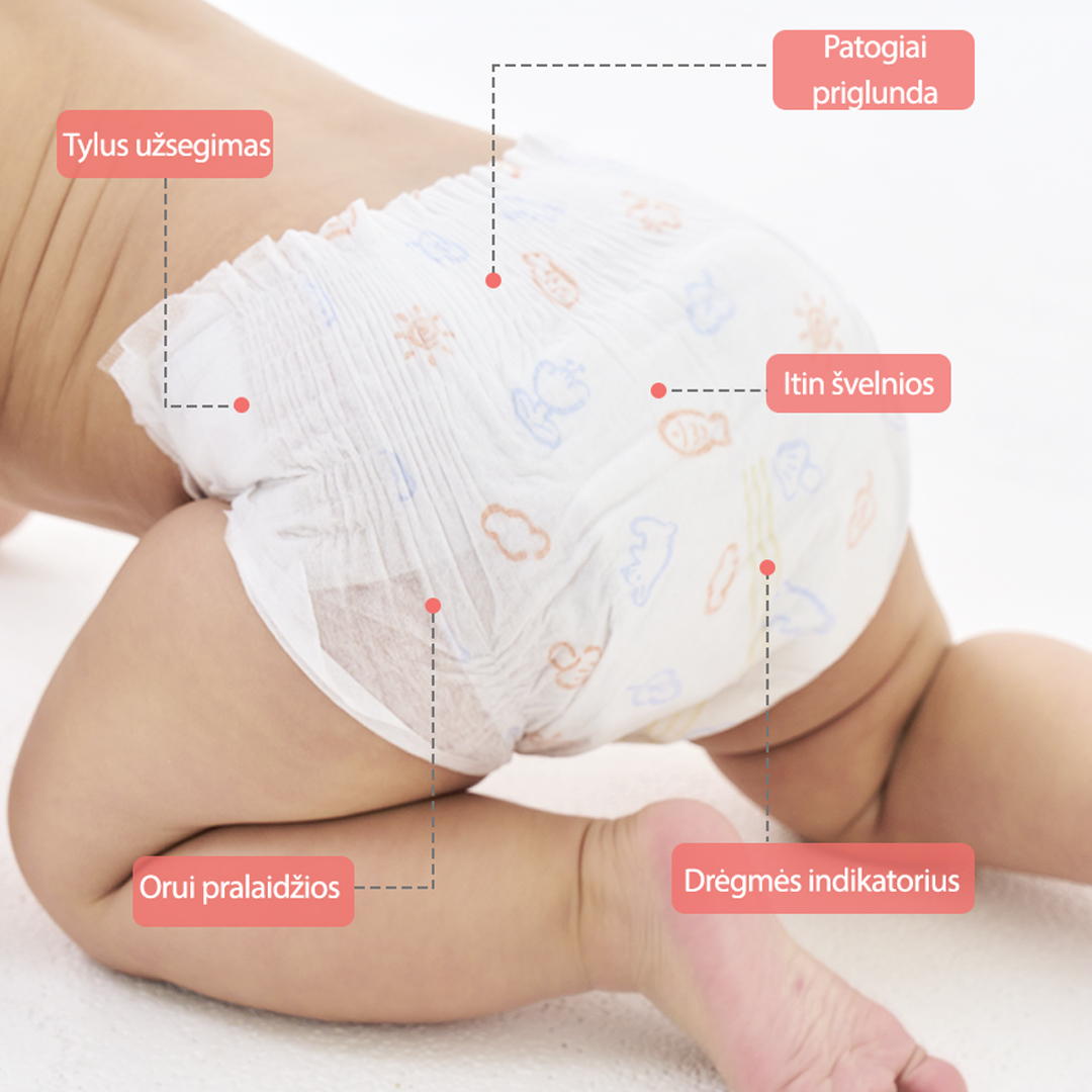 K-MOM Comfort Fit diapers size S (4-8 kg), 40 pcs