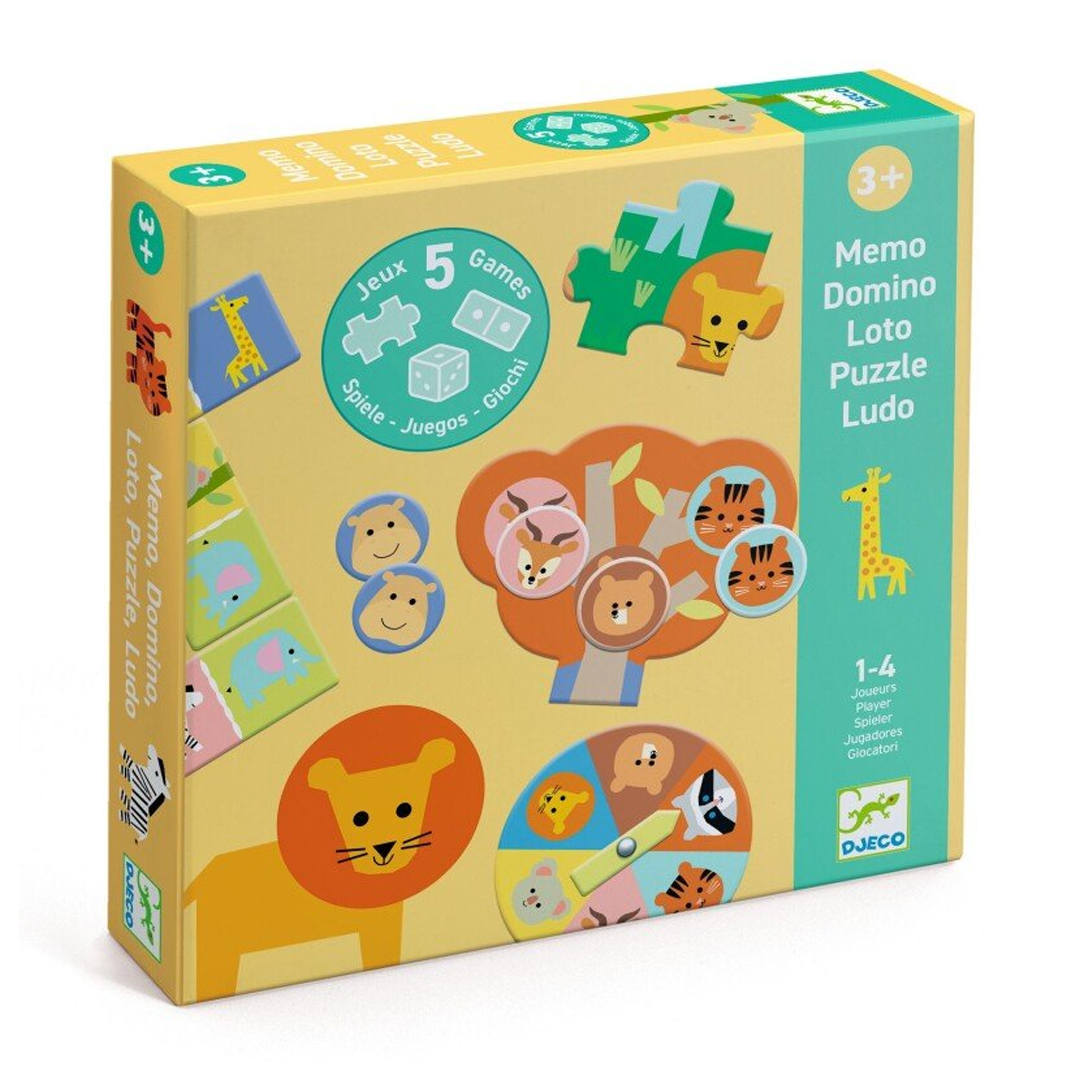 Djeco Edukacinių žaidimų rinkinys Laukiniai gyvūnai, nuo 3 metų 1 žaidimų rinkinys