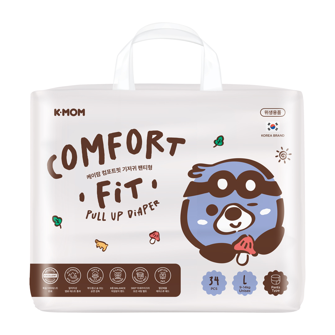 K-MOM Comfort Fit Diaper Pants Size L (9-14 kg), 34 pcs 1 K-MOM Comfort Fit Diaper Pants Size L (9-14 kg), 34 pcs