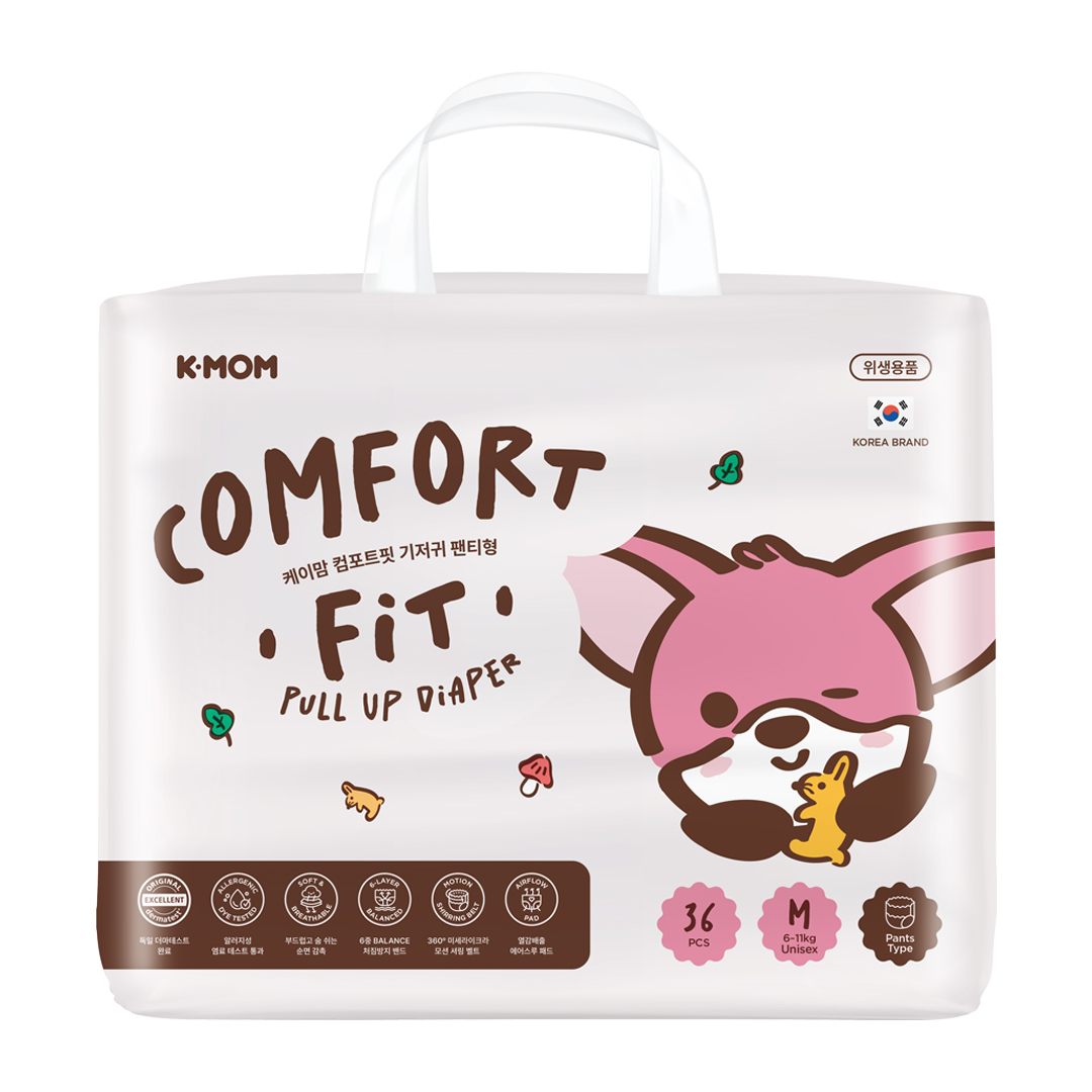 K-MOM Comfort Fit Diaper Pants Size M (6-11 kg), 36 pcs 1 K-MOM Comfort Fit Diaper Pants Size M (6-11 kg), 36 pcs