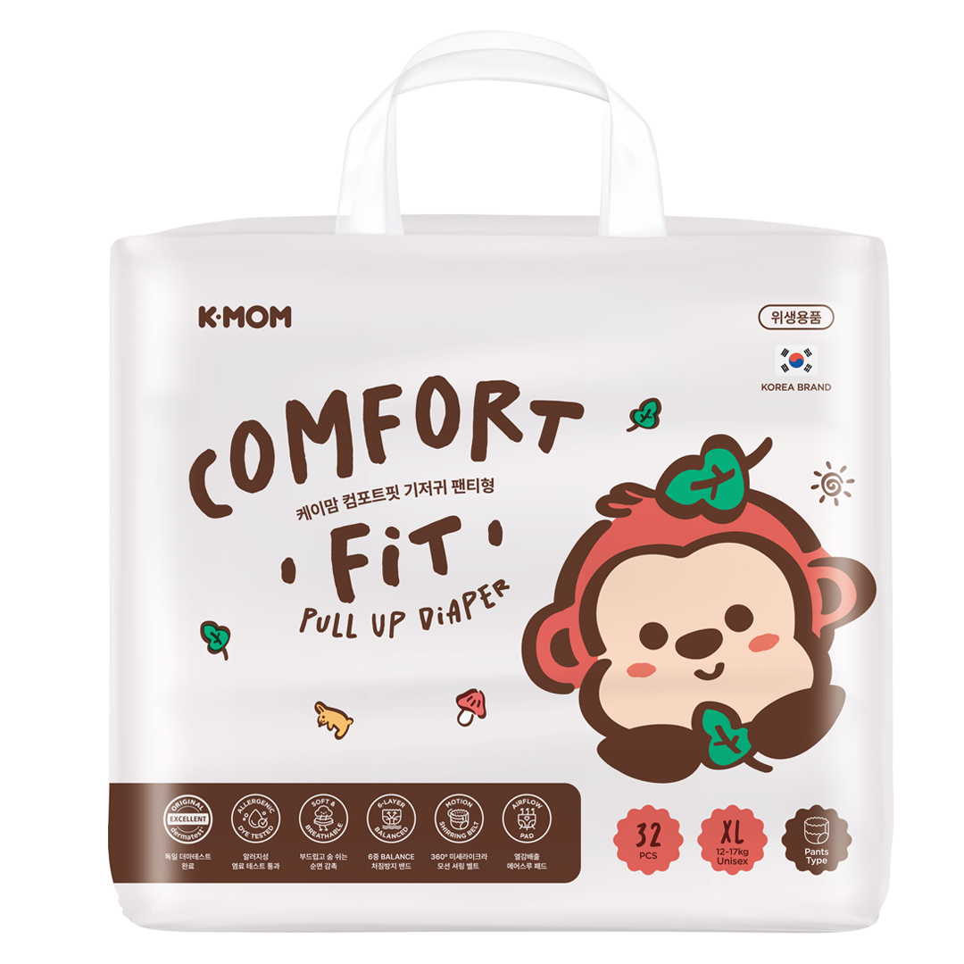 K-MOM Comfort Fit Diaper Pants XL size (12-17 kg), 32 pcs 1 K-MOM Comfort Fit Diaper Pants XL size (12-17 kg), 32 pcs