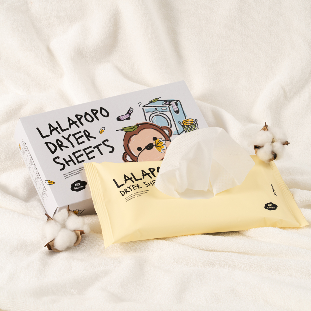 K-MOM Lalapopo Dryer Sheets Magnolia, 60 pcs
