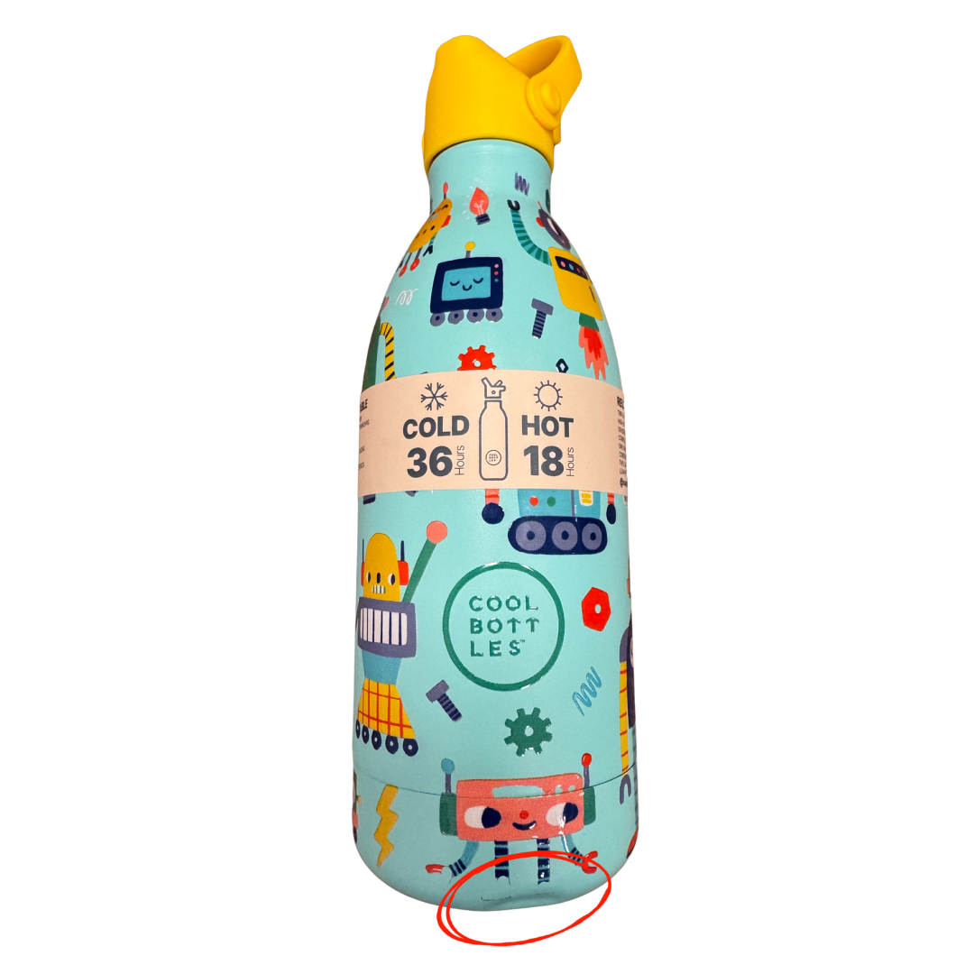 Cool Bottles Vaikiška nerūdijančio plieno gertuvė Short Circuit (su mini broku),500 ml