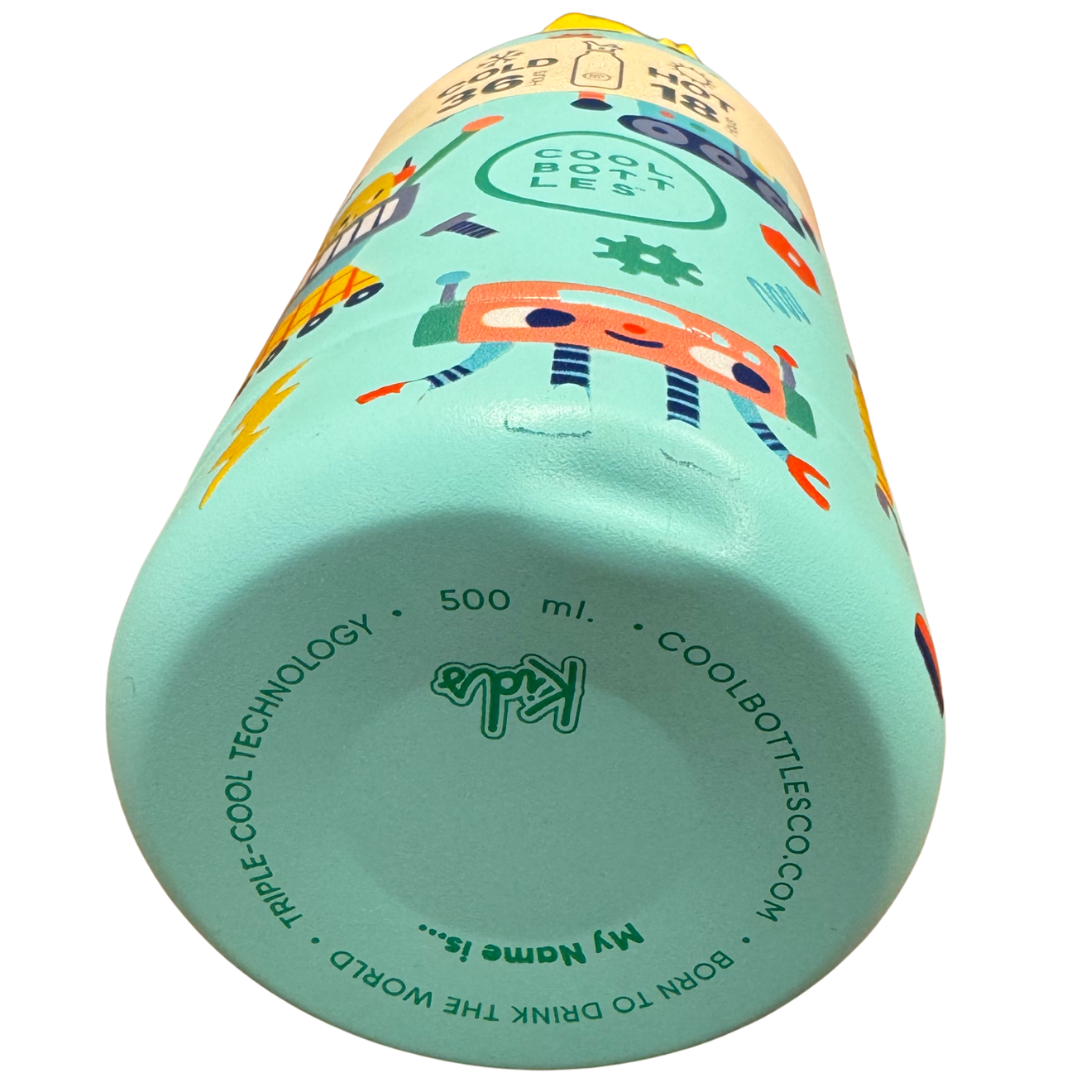 Cool Bottles Vaikiška nerūdijančio plieno gertuvė Short Circuit (su mini broku),500 ml
