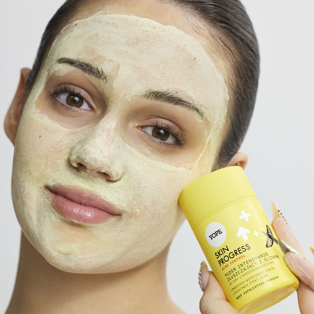 YOPE "Skin Progress" Acne Control intensyviai eksfolijuojanti pudra su moliu, 30 g