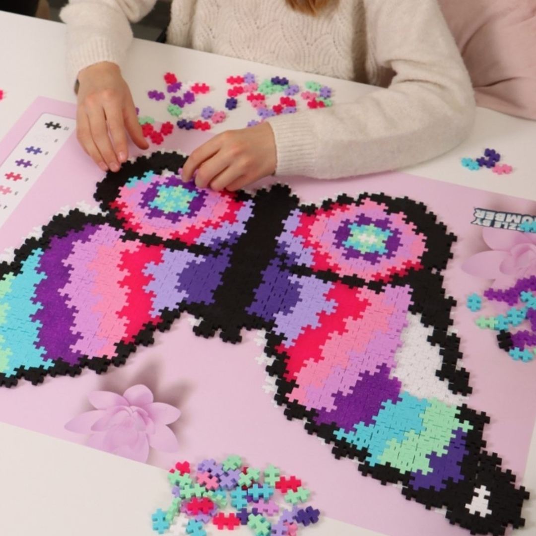PLUS PLUS MINI konstruktorius pagal skaičius BUTTERFLY, nuo 7 metų