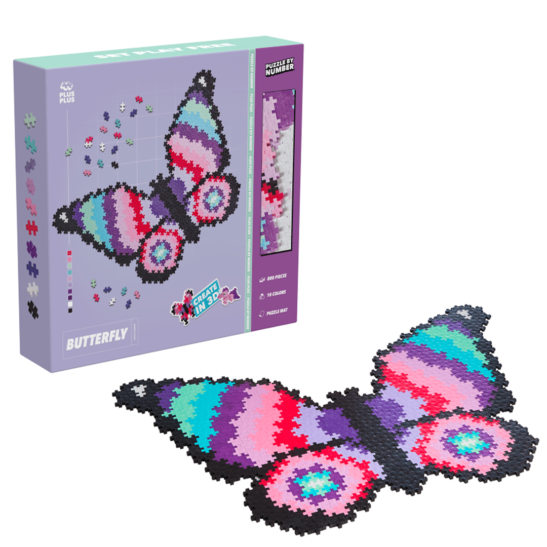 PLUS PLUS MINI konstruktorius pagal skaičius BUTTERFLY, nuo 7 metų 1 konstruktorius
